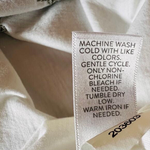 J.Jill Embroidered Floral Peasant Tunic Top White Tassel Tie 3/4 Sleeve Medium - Picture 12 of 13